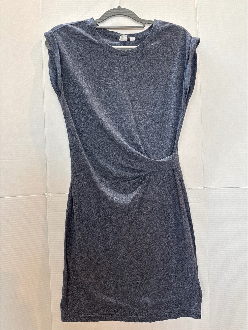 GAP Women's XS Heather Navy Blue Casual Dress with Side Twist Detail